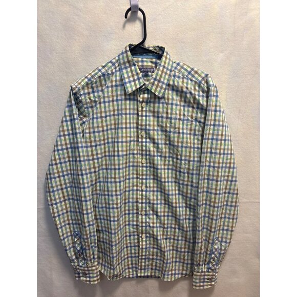 Jeremy Argyle NY Mens Medium Long Sleeve Plaid Button-Down Shirt 100% Cotton - Picture 1 of 10